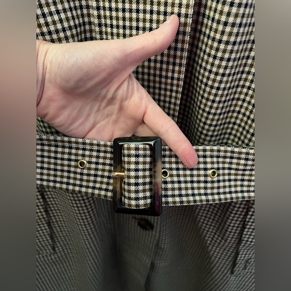 New BARBOUR Somerland Belted Checked Cotton-blend Trench Coat Size 10 - Picture 10 of 16